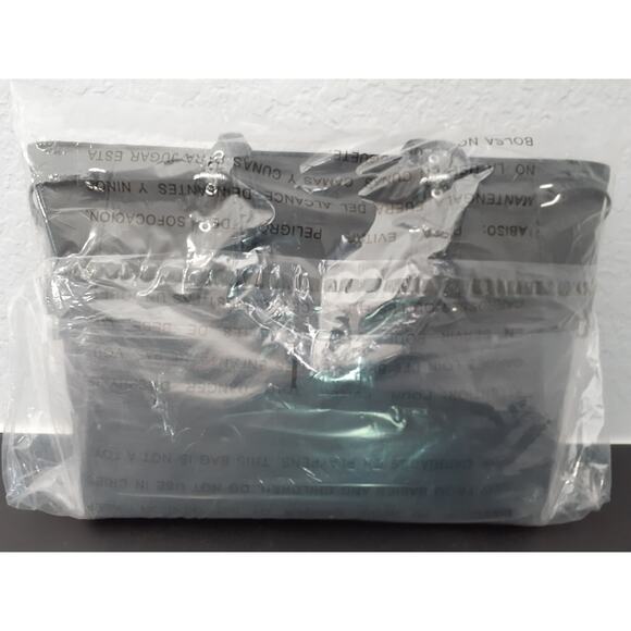 Michael Kors Canvas and Beach Tote Bag Handbag Black - Picture 3 of 5